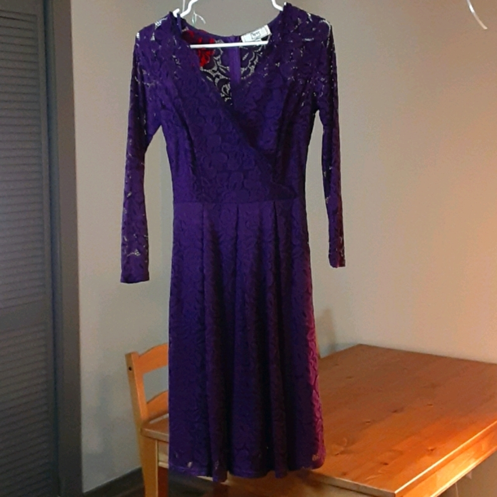 Dark purple lace dress